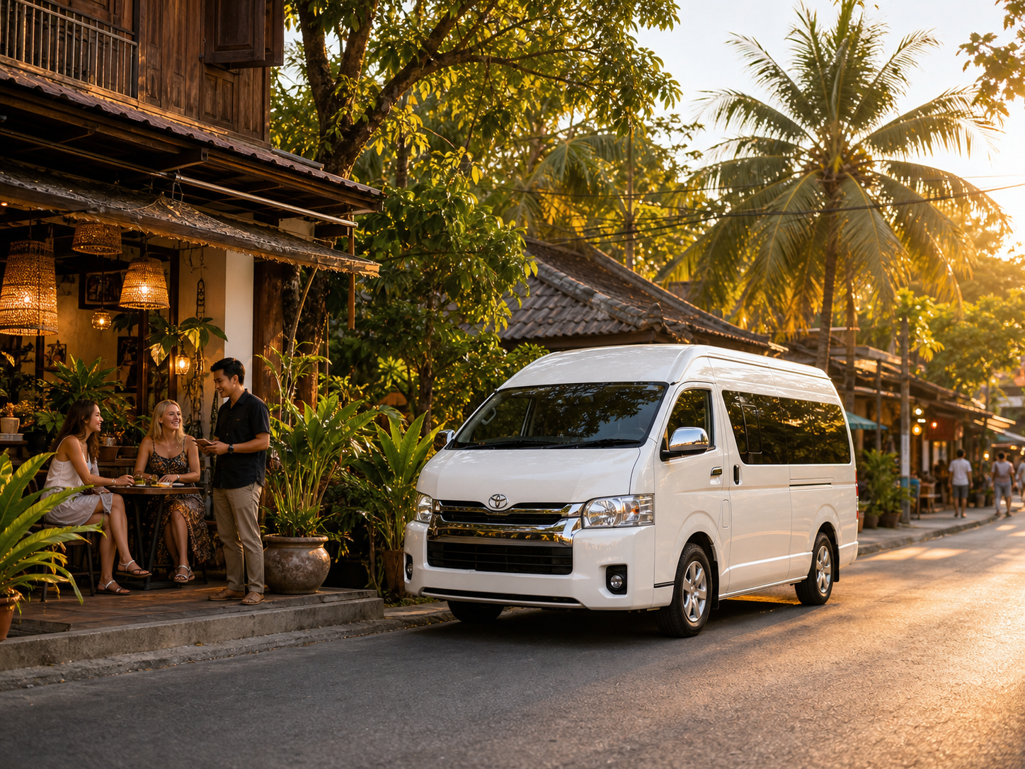 Private van stop at a local Thai restaurant