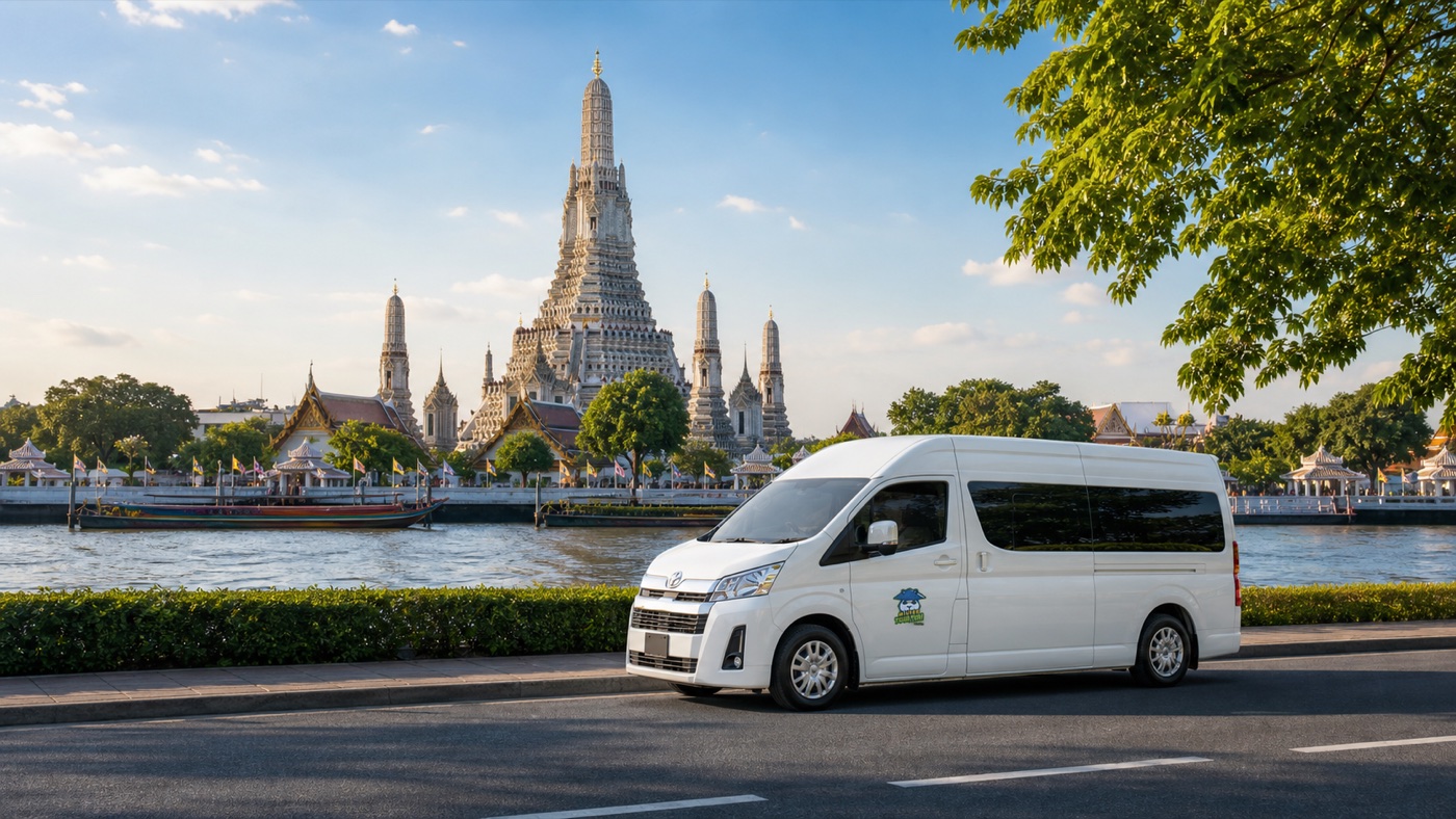 Private van near Wat Arun in Bangkok